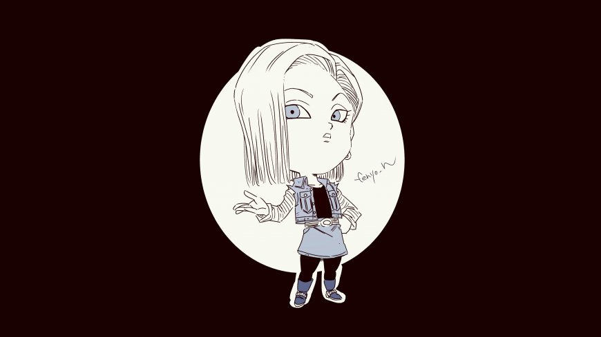 龙珠人造人十八号牛仔裙少女二次元动漫电脑壁纸