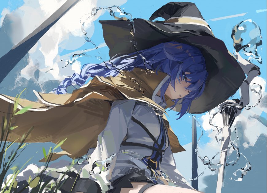 无职转生洛琪希蓝发魔女帽少女二次元动漫电脑壁纸