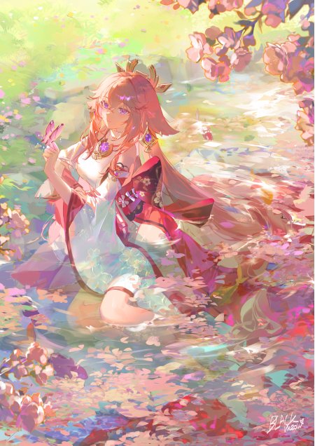 原神八重神子狐狸耳少女游戏手机壁纸