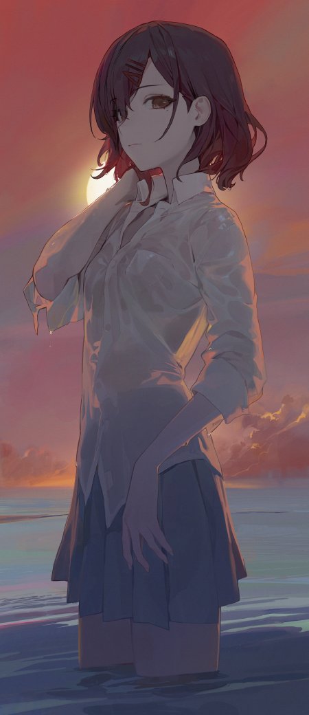 樋口圆香JK制服水中少女游戏手机壁纸