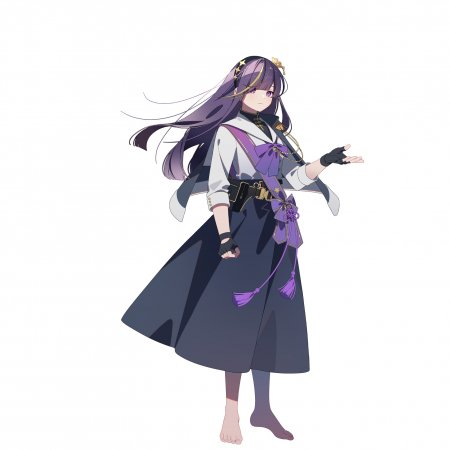 紫发星夹制服披风少女游戏手机壁纸
