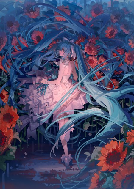 初音未来双马尾公主背影动漫手机壁纸