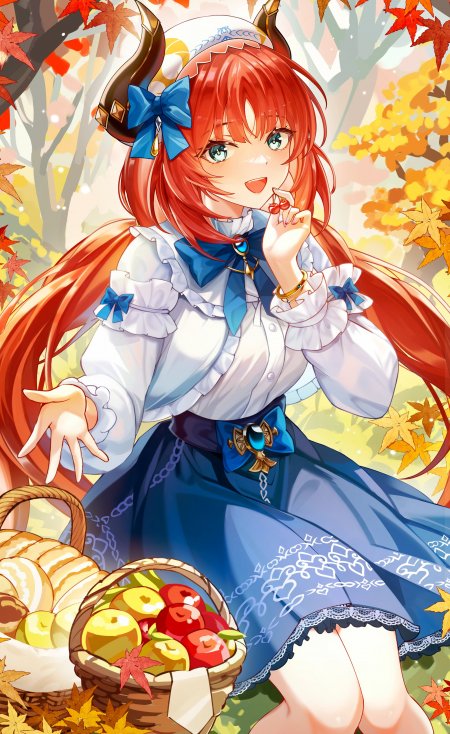 原神妮露双马尾野餐少女游戏手机壁纸