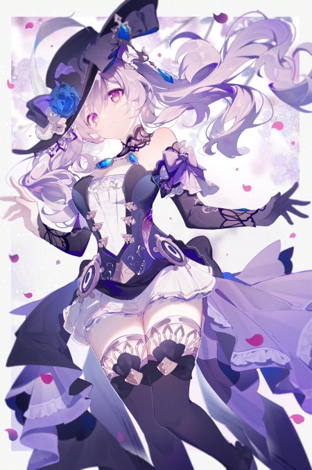 崩坏3西琳紫发魔女帽少女游戏手机壁纸