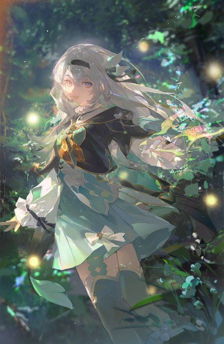 崩坏·星穹铁道流萤绿裙少女游戏手机壁纸