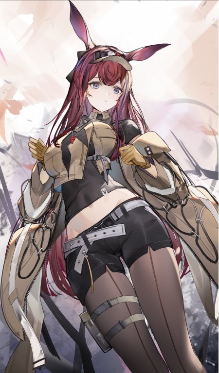 明日方舟红发兽耳娘少女游戏手机壁纸