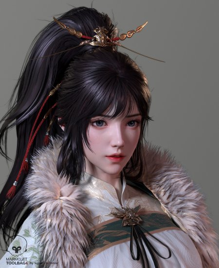 古装美女高马尾唯美美女动漫手机壁纸