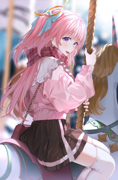 虚拟主播真白麻由木马少女动漫手机壁纸