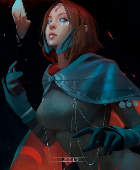 白瞳面纹斗篷漂石少女创意手机壁纸