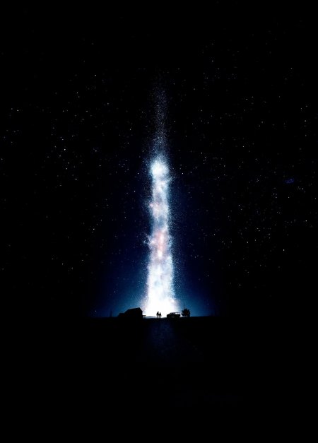 星际穿越夜空光柱唯美风景手机壁纸
