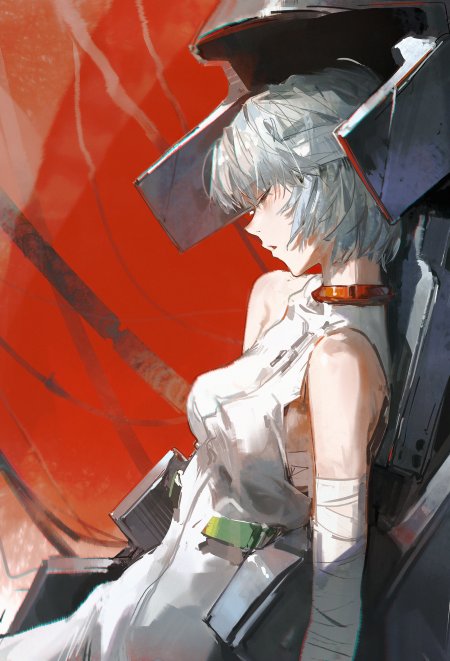 新世纪福音战士绫波丽红底少女动漫手机壁纸