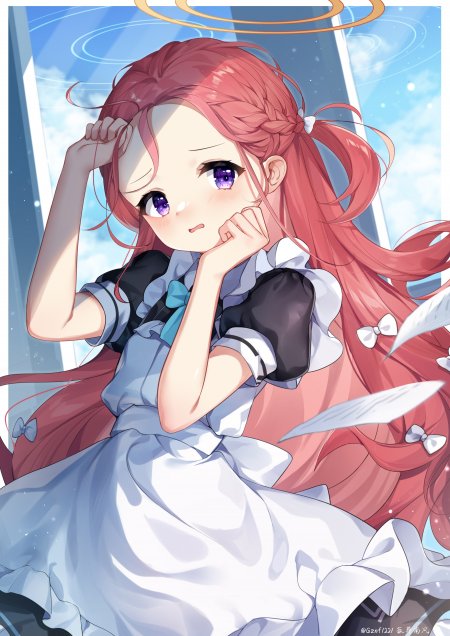 碧蓝档案柚子女仆少女游戏手机壁纸