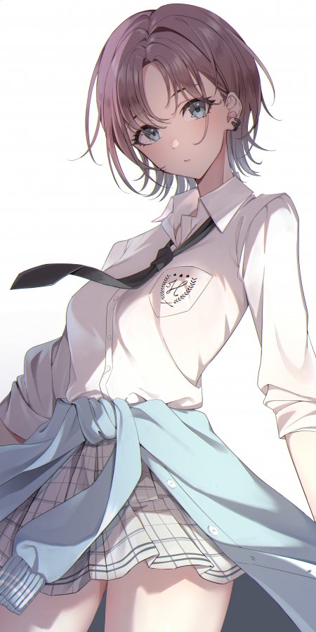 短发JK制服清纯少女二次元动漫电脑壁纸