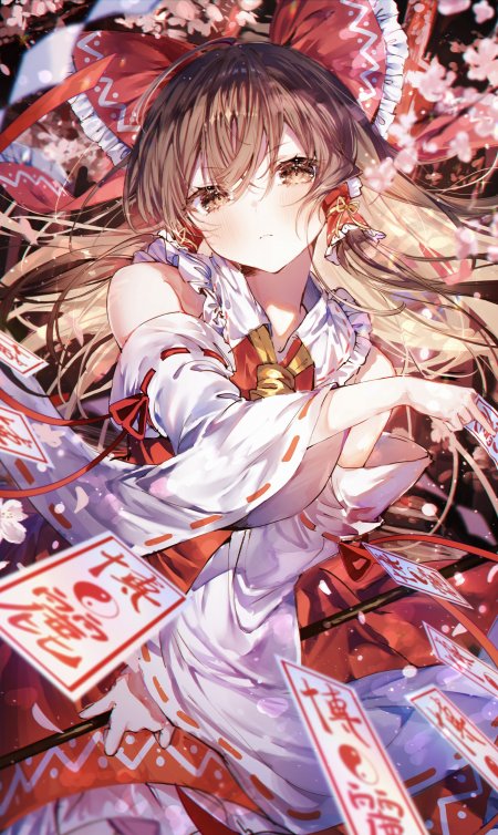 博丽灵梦樱花符纸少女游戏手机壁纸