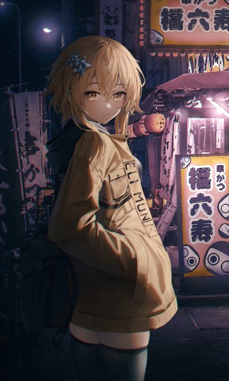 原神荧夜巷回眸少女游戏手机壁纸