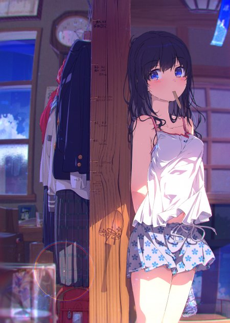窗边阳光JK制服少女动漫手机壁纸
