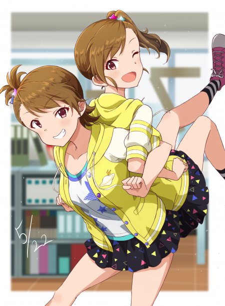 偶像大师双子嬉闹少女游戏手机壁纸