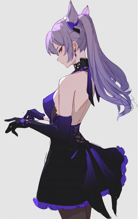 原神刻晴礼服背影少女游戏手机壁纸