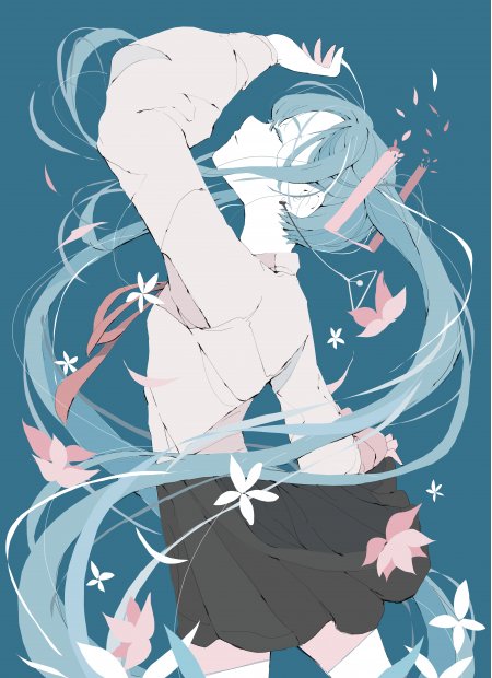 初音未来JK制服双马尾少女动漫手机壁纸