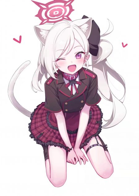 碧蓝档案浅黄睦月猫耳女少女游戏手机壁纸