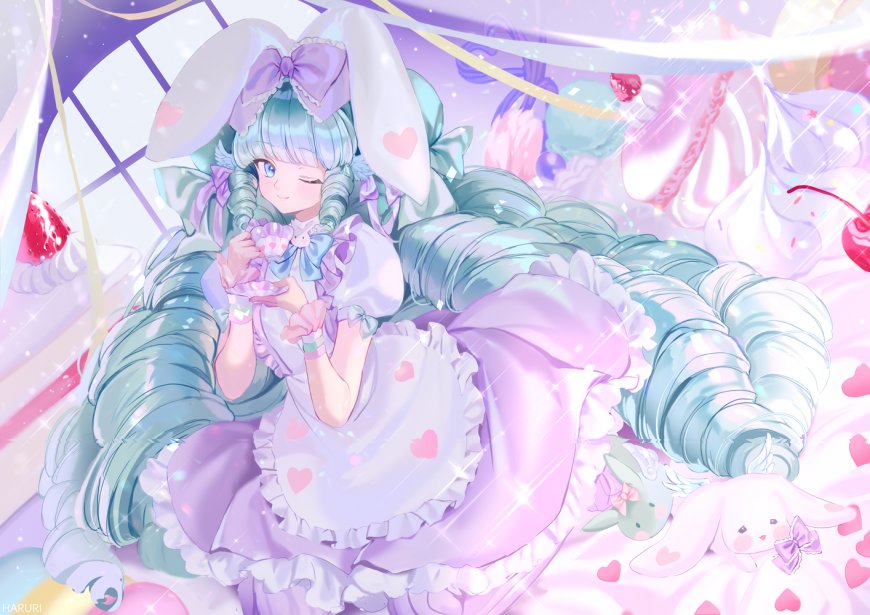 兽耳娘洛丽塔甜点双马尾少女二次元动漫电脑壁纸