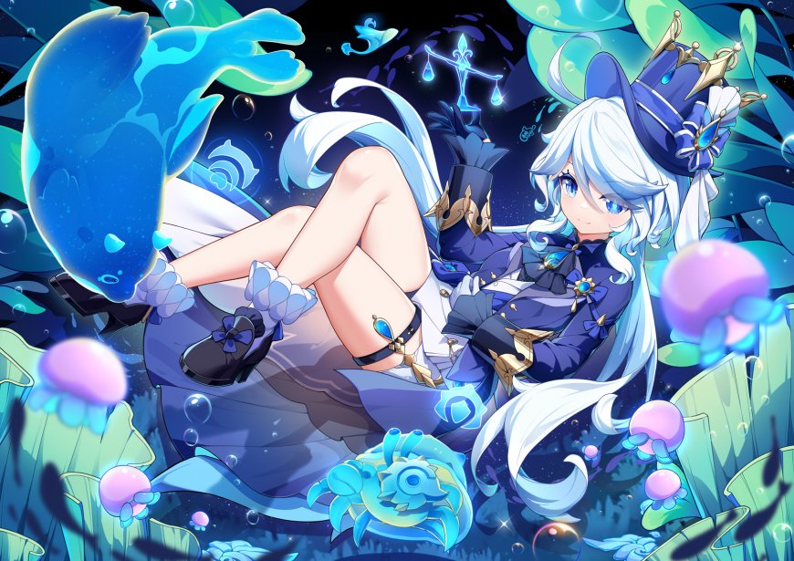 原神芙宁娜深海水母少女游戏电脑壁纸