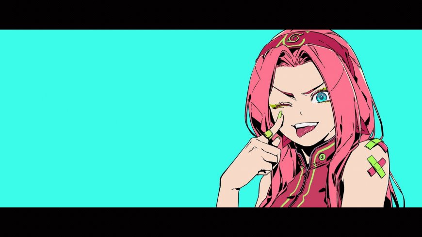 火影忍者春野樱眨眼吐舌二次元动漫电脑壁纸