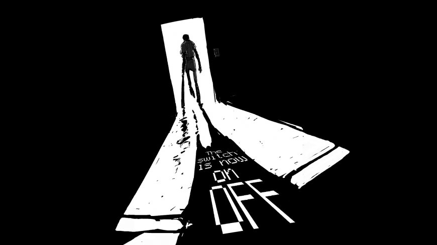 门口剪影开关明暗极简创意电脑壁纸