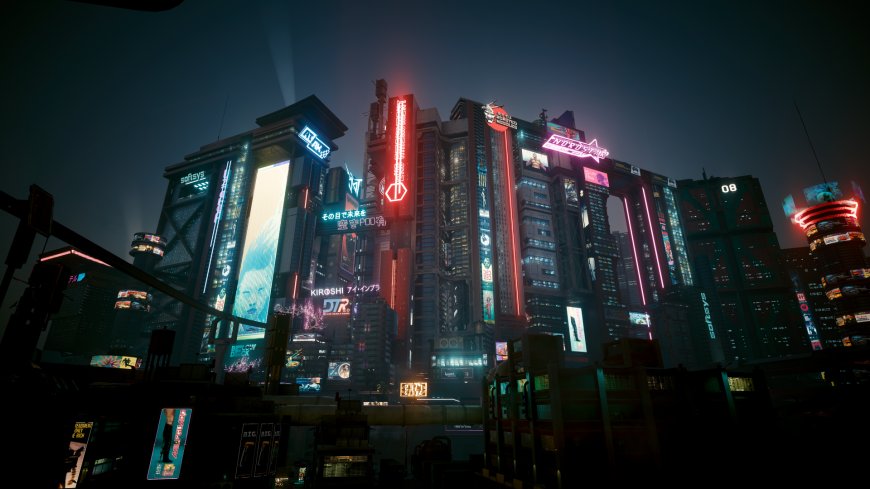 赛博朋克2077霓虹夜城高楼游戏电脑壁纸