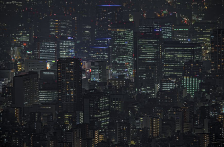 夜景高楼窗灯光海都市风景电脑壁纸