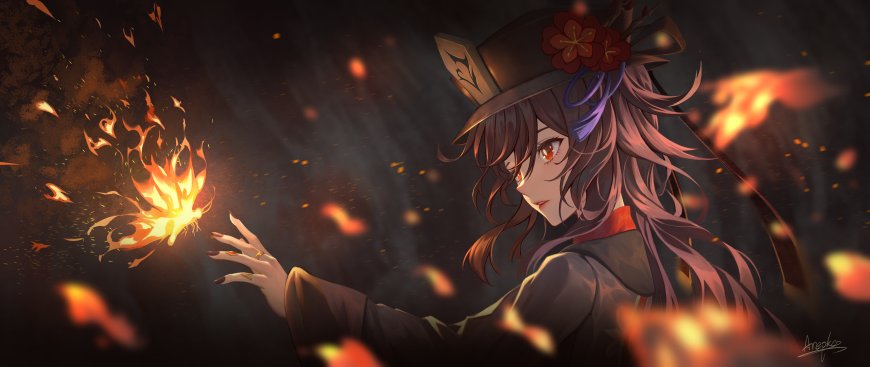 原神胡桃蝶帽古装美女游戏电脑壁纸