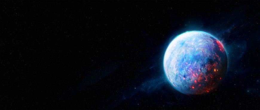 熔岩裂隙蓝紫行星深空科幻电脑壁纸