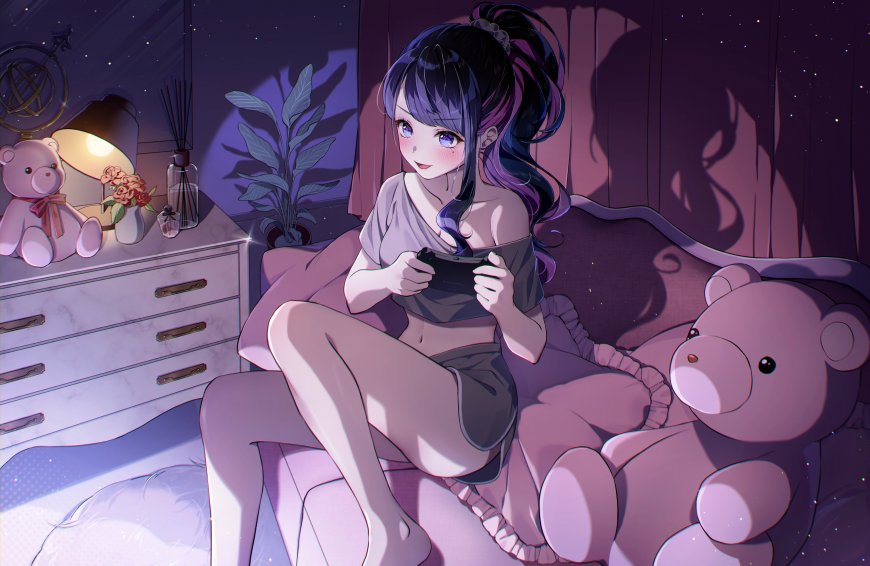 虚拟主播恋乃夜舞床上游戏二次元动漫电脑壁纸