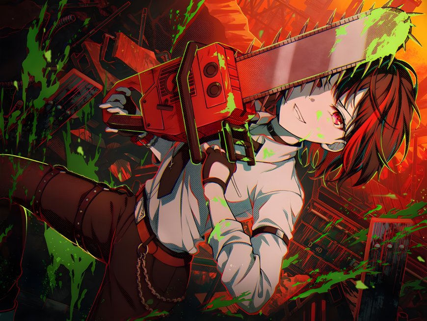 少女乐团派对美竹兰电锯人联动二次元动漫电脑壁纸