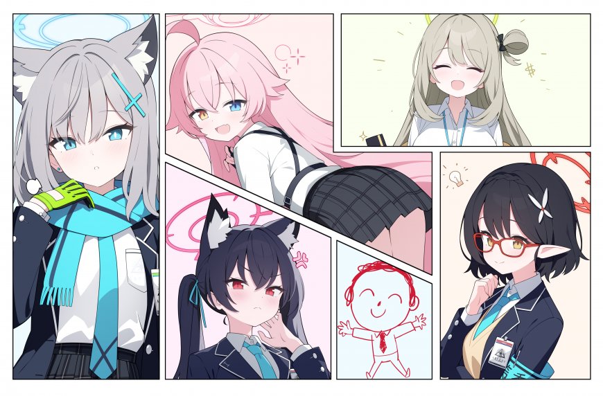 蔚蓝档案砂狼白子校服少女二次元动漫电脑壁纸