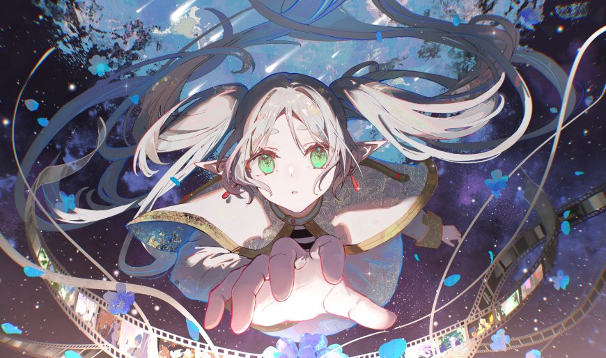葬送的芙莉莲双马尾星空二次元动漫电脑壁纸
