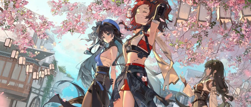 鸣潮樱花灯笼红发少女游戏电脑壁纸