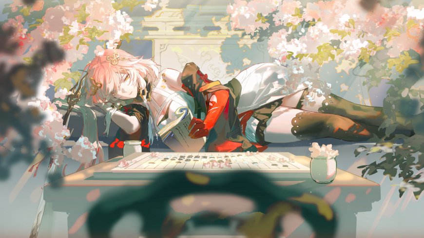 鸣潮长离樱花围棋御姐游戏电脑壁纸