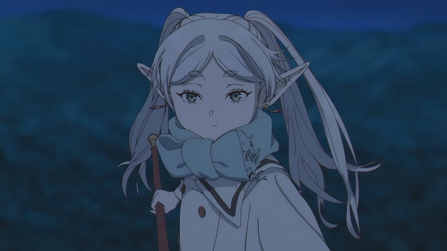 葬送的芙莉莲冬装法杖双马尾少女二次元动漫电脑壁纸