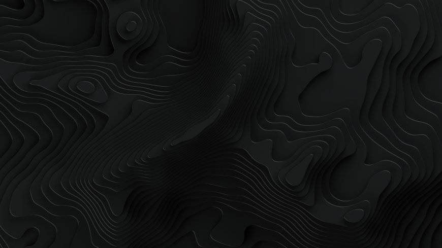 黑色立体等高线纹理极简抽象创意电脑壁纸