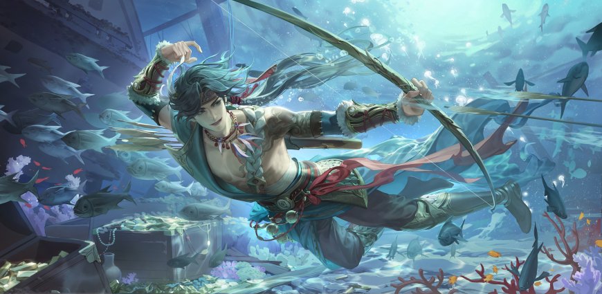 三国杀星甘宁水下持弓锦帆游侠皮肤游戏动漫电脑壁纸