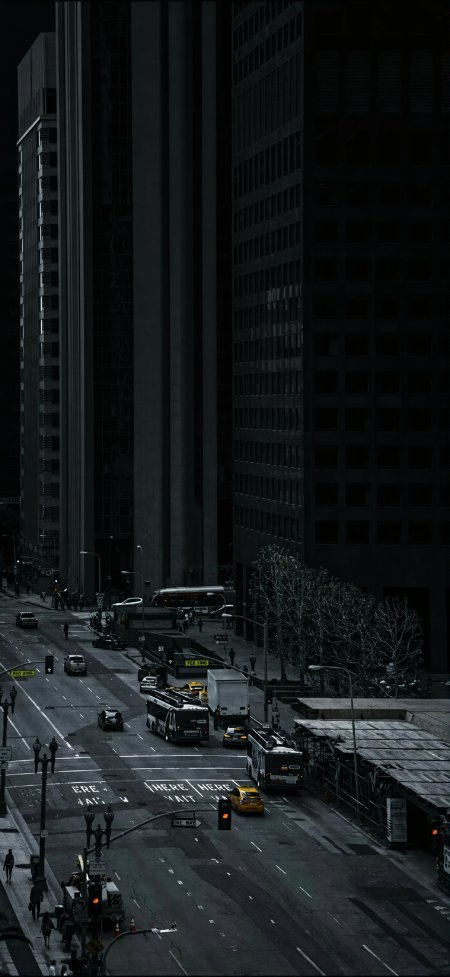 暗调俯瞰都市摩天楼城市建筑手机壁纸