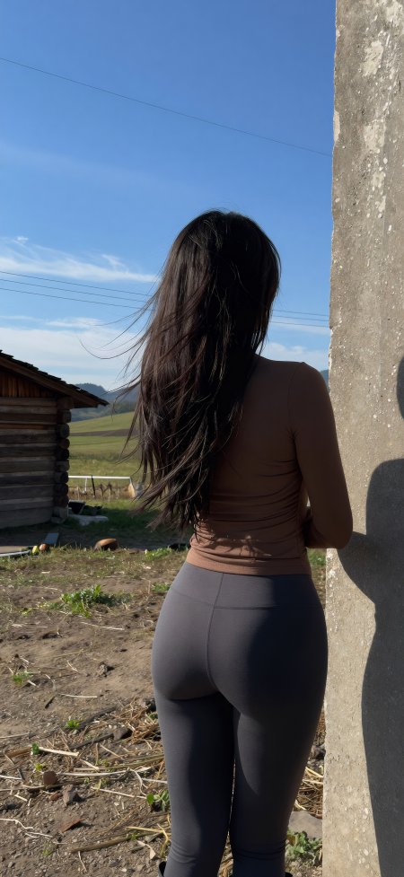 户外瑜伽裤背影大长腿美女手机壁纸