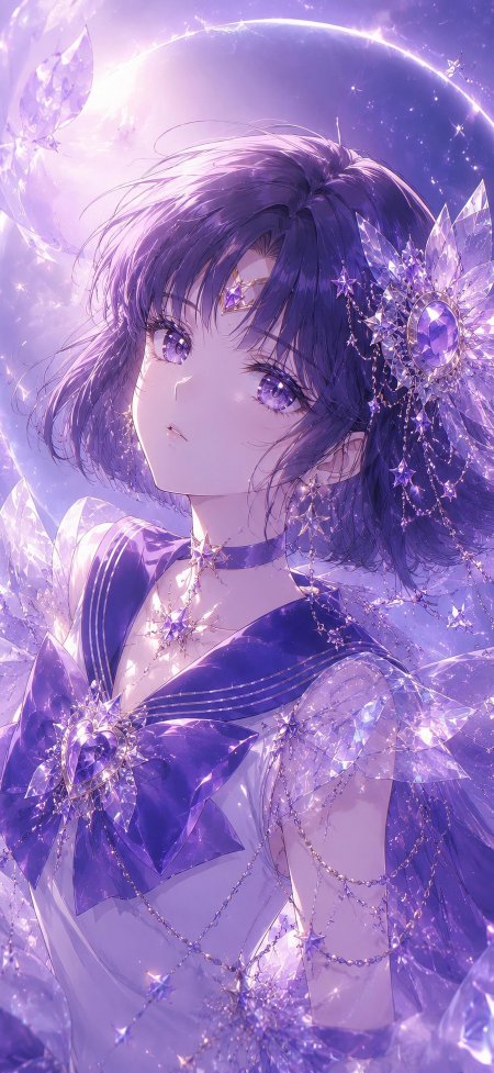 美少女战士土星紫发公主少女动漫手机壁纸