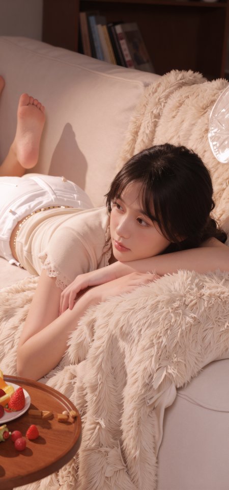 清纯美女居家慵懒氛围美女手机壁纸