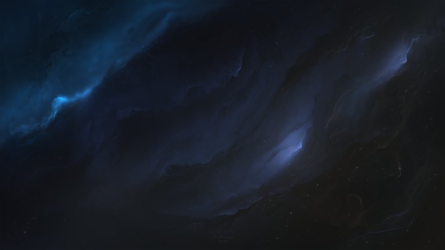 深蓝星云宇宙星空暗调极简抽象纹理电脑壁纸