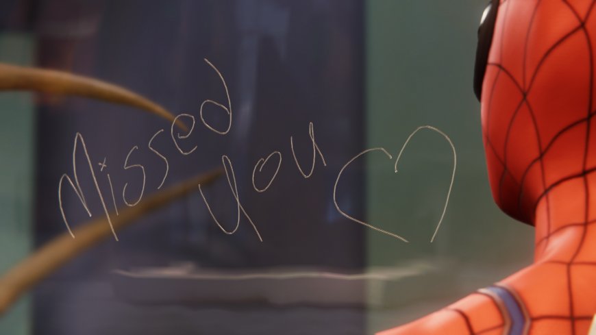 蜘蛛侠红色战衣玻璃留言Missed You电影截图电脑壁纸