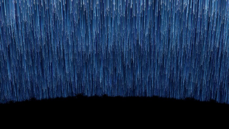 蓝白垂直光雨黑色剪影地平线抽象纹理电脑壁纸