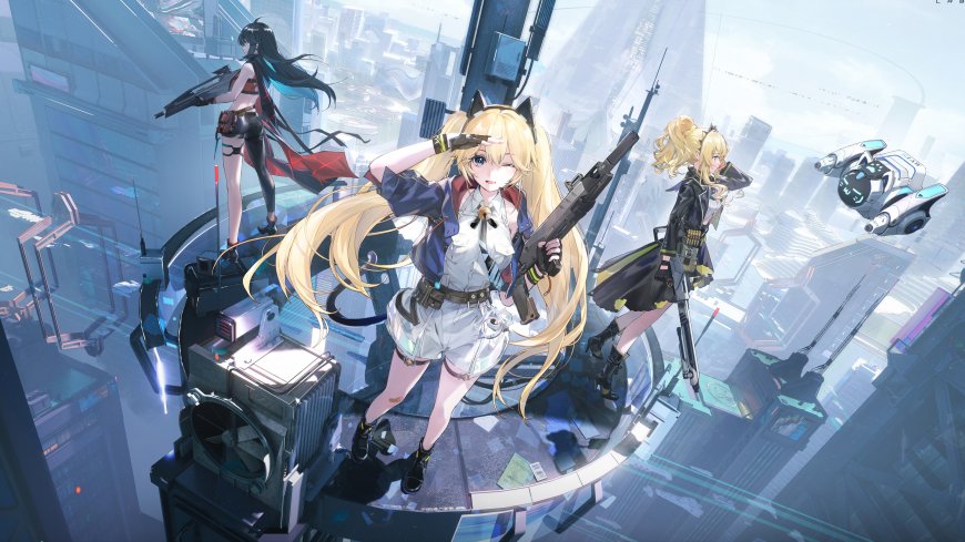 少女前线战术人形持枪未来都市科幻风游戏电脑壁纸