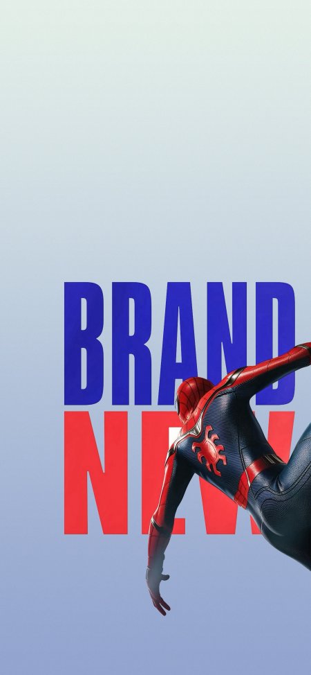 蜘蛛侠背影BRAND NEW文字简约漫威手机壁纸
